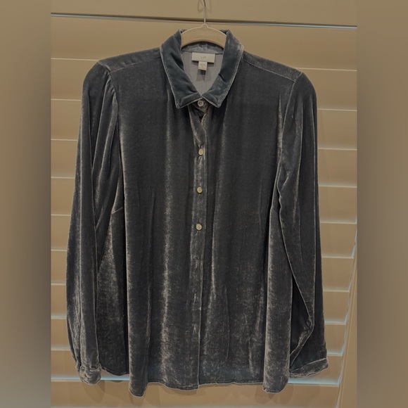 NWT J Jill Velvet Button Down Shirt - Picture 2 of 8
